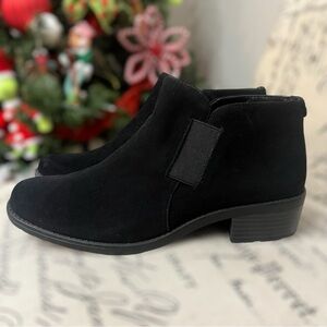 Anne Klein Suede Bootie Black Size 8 M Leslie Bootie EUC